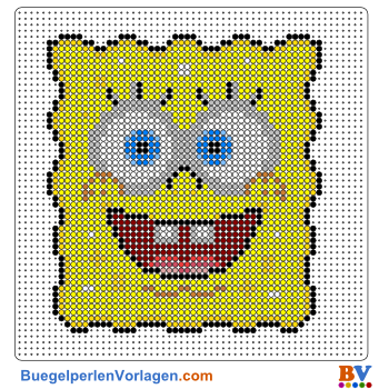 Bügelperlen Vorlage SpongeBob Portrait