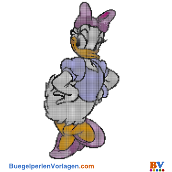 Bügelperlen Vorlage Daisy Duck XXL