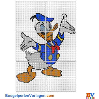 Bügelperlen Vorlage Donald Duck XXL