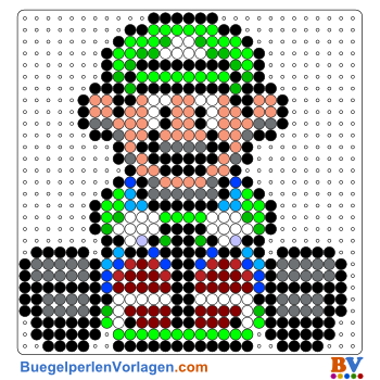 Bügelperlen Vorlage Luigi von Mario Kart