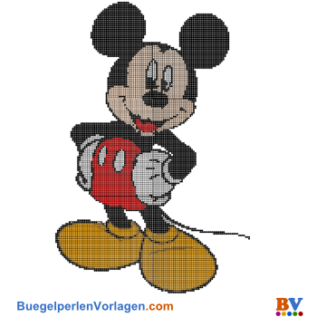 Bügelperlen Vorlage Mickey Mouse XXL