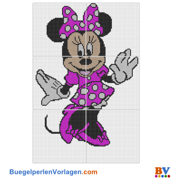 Bügelperlen Vorlage Minnie Mouse XXL